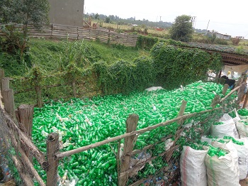 Plastics collection point put up by one of the participating SMEs as a result of the project activities. This was done to reduce the companies impact on the environment thereby reducing pollution from plastics